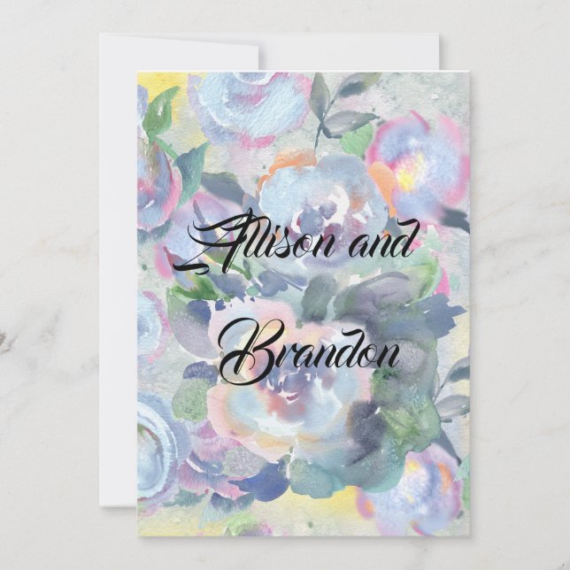watercolor flowers invitation (Front)