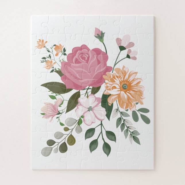 Watercolor flowers jigsaw puzzle (Vertical)