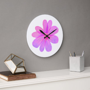 Watercolor flowers  large clock