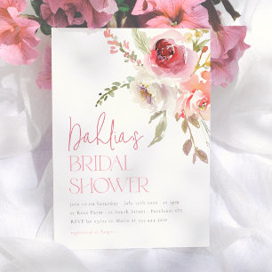 Watercolor Flowers Modern Garden Bridal Shower Invitation