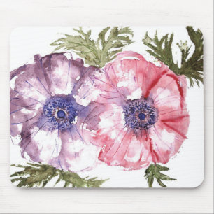 Watercolor flowers mouse pad