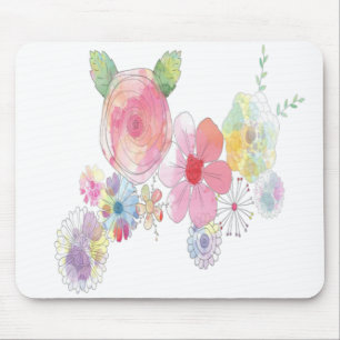 Watercolor Flowers Mousepad