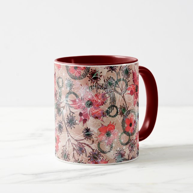 Watercolor, flowers. mug (Front Right)