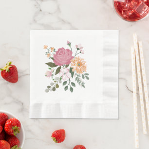Watercolor flowers napkin