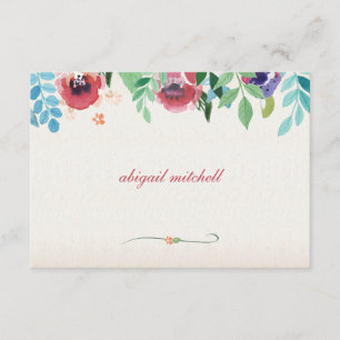 Watercolor Flowers Note Card