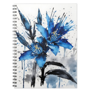 Watercolor flowers notebook