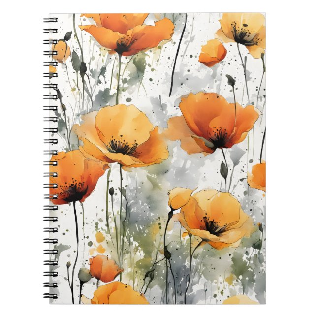 Watercolor flowers notebook (Front)