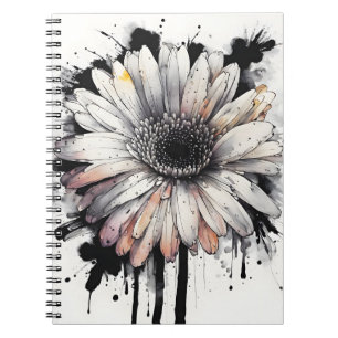 Watercolor flowers notebook