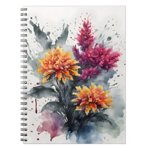 Watercolor flowers notebook