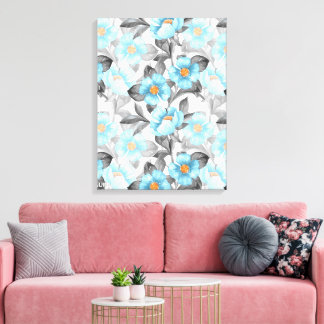 Watercolor Flowers Painting Canvas Print