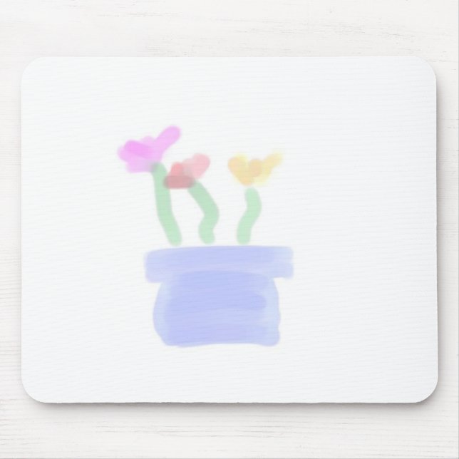 Watercolor Flowers Painting Mouse Pad (Front)