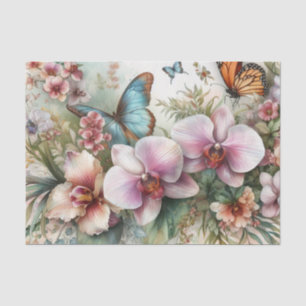 Watercolor Flowers pastels colours vintage orchis Tissue Paper