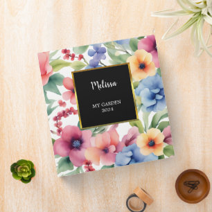 Watercolor flowers personal garden album binder
