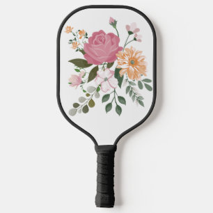 Watercolor flowers pickleball paddle