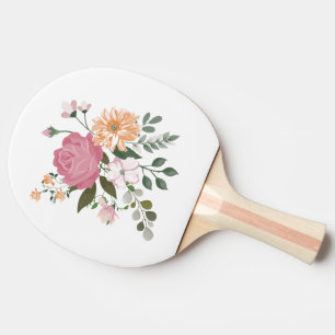 Watercolor flowers ping pong paddle
