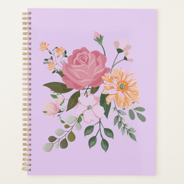 Watercolor flowers planner (Front)
