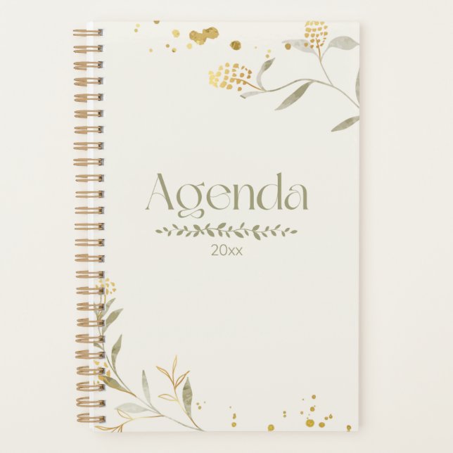 Watercolor Flowers Planner – Minimalist Design (Front)