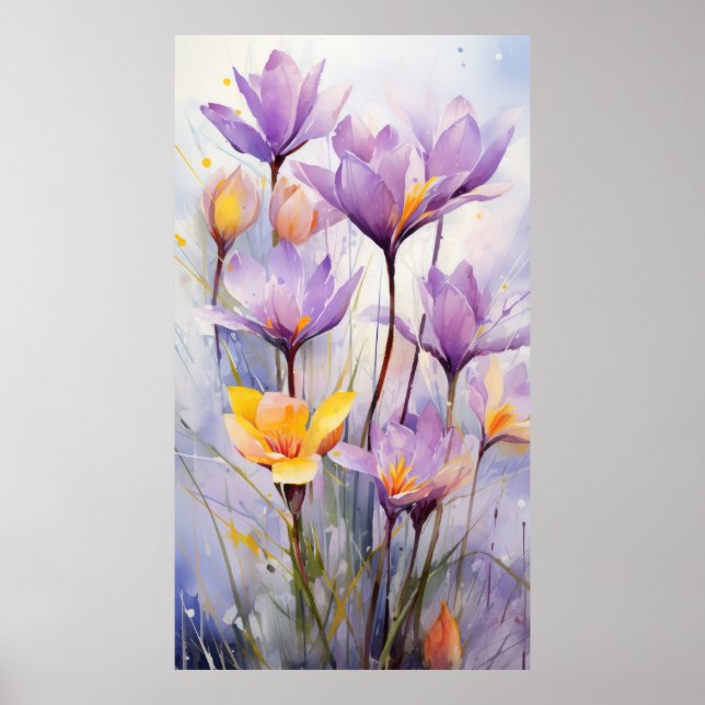 Watercolor Flowers Poster (Front)