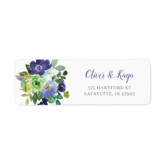 Watercolor Flowers Return Address Labels