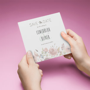 Watercolor Flowers Save the Date Template