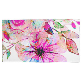 Watercolor flowers  Single Pillowcase, King Size Pillowcase