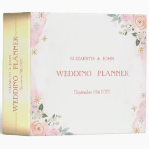 Watercolor Flowers Snowflakes Wedding Binder