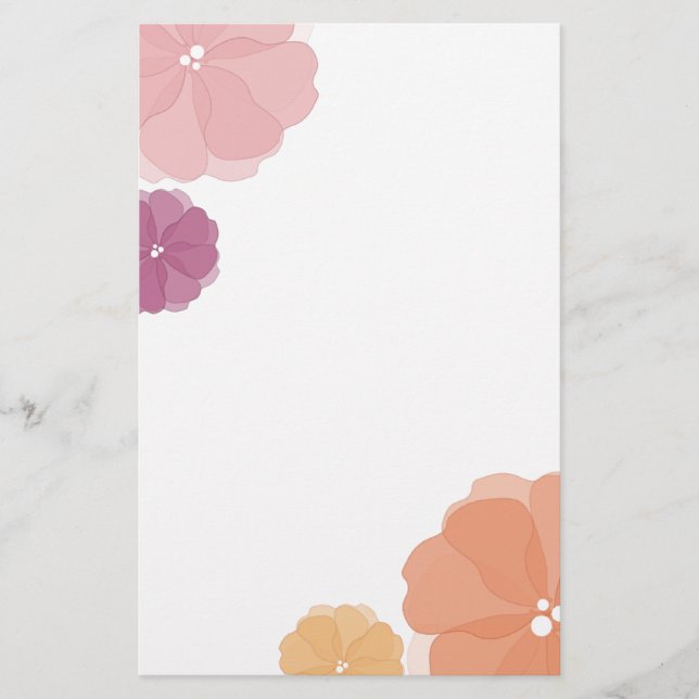 Watercolor Flowers stationery (Front)