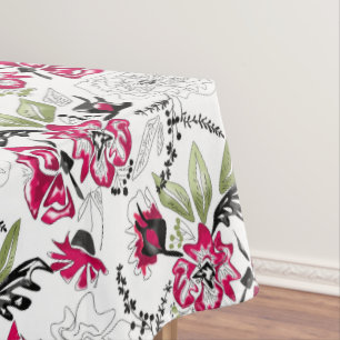 Watercolor flowers tablecloth