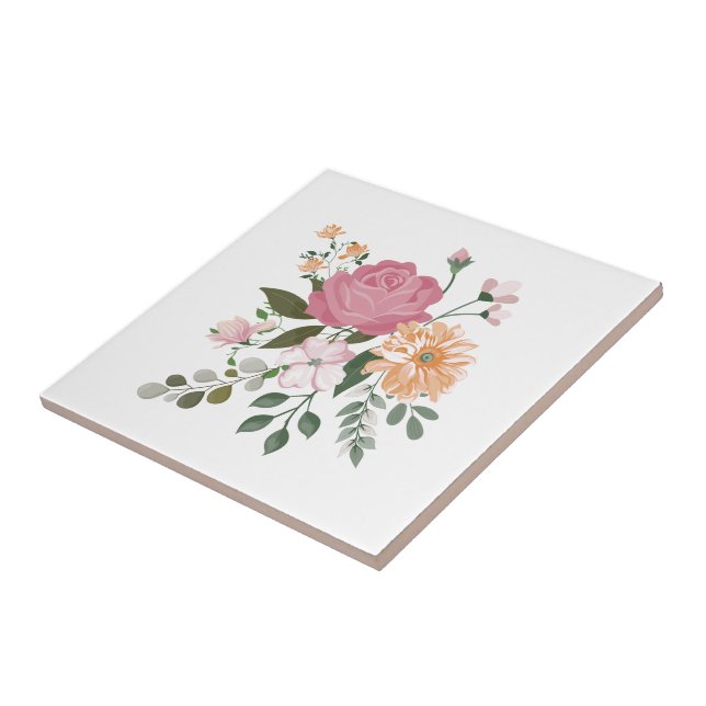 Watercolor flowers  tile (Side)