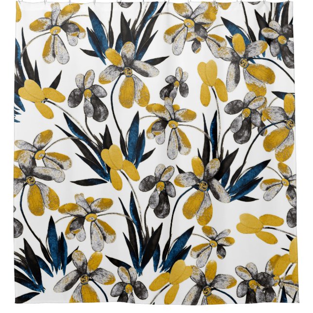 Watercolor flowers: vibrant summer pattern. (Front)