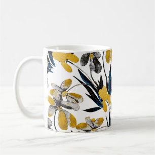 Watercolor flowers: vibrant summer pattern. coffee mug