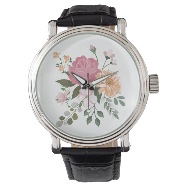 Watercolor flowers  watch (Front)