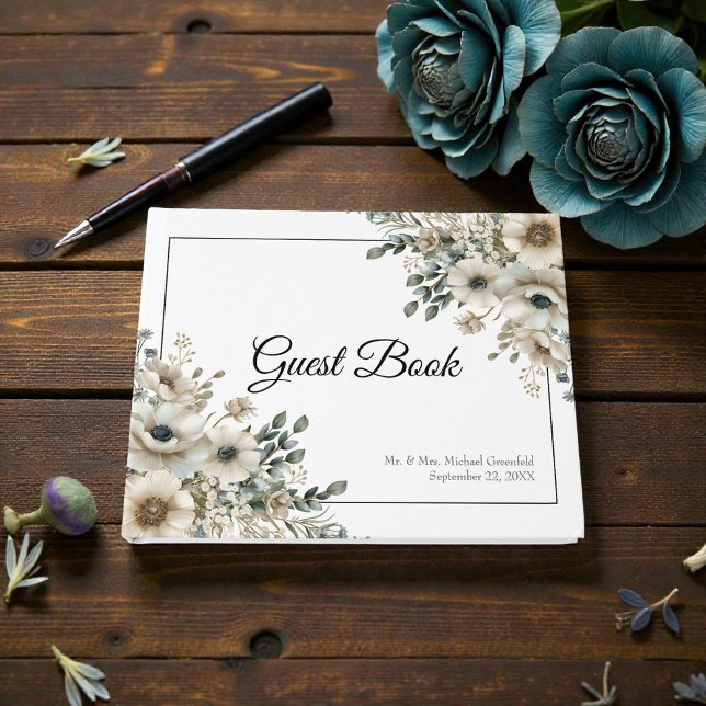Watercolor Flowers Wedding Guest Book (Creator Uploaded)