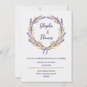 watercolor flowers weeding card invitation