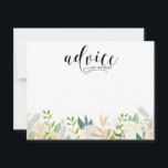 Watercolor Flowers with Gold Foil Advice Card<br><div class="desc">Elegant and whimsical advice card featuring watercolor floral pattern with faux gold foil and faux gold glitter accents - there's no actual gold foil or glitter. The floral advice card is perfect for spring events. The text is cuztomisable for "advice for the bride", "advice for the couple", "advice for the...</div>