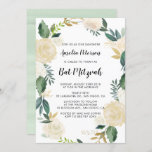 Watercolor Flowers with Gold Glitter Bat Mitzvah Invitation<br><div class="desc">Customizable Bat Mitzvah invitation featuring watercolor floral pattern with faux gold foil and faux gold glitter accents - there's no actual gold foil or glitter.  Similar items and matching items are available in my store.</div>