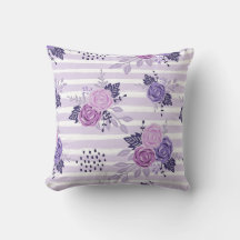Watercolor flowers with stripes