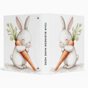 Watercolor Fluffy Bunny Carrot Love  Binder