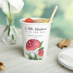 Watercolor fly agaric is on the way! baby shower paper cups