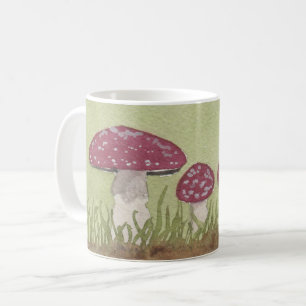 Watercolor Fly Agaric Mushrooms Coffee Mug