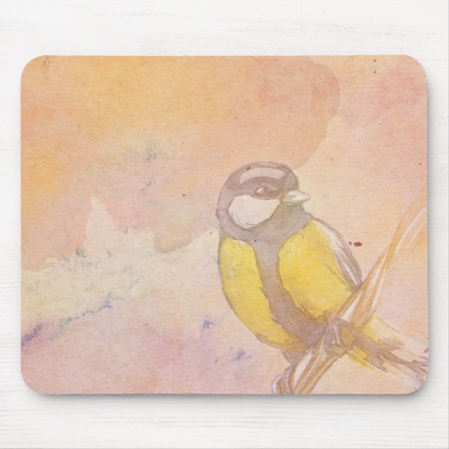 Watercolor Flying Bird Mouse Pad (Front)