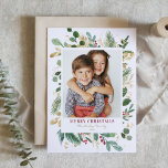 Watercolor & Foil Winter Greenery Photo Christmas Holiday Card<br><div class="desc">Celebrate the season with our customizable photo Christmas card, beautifully designed with watercolor winter greenery and elegant faux gold foil accents. This Christmas card offers an elegant and personalized touch to your holiday greetings. Perfect for families, couples, or friends, add your favourite photo and a custom message. Whether you're sending...</div>