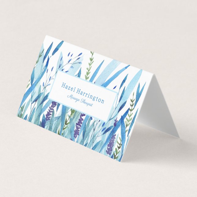 Watercolor Folded Business Cards Customizable (Front)