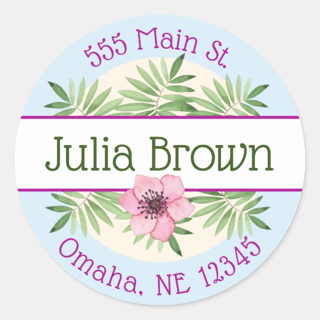 Watercolor foliage address label (Front)