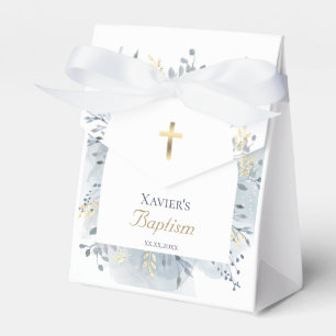 watercolor foliage Baptism Favor Box