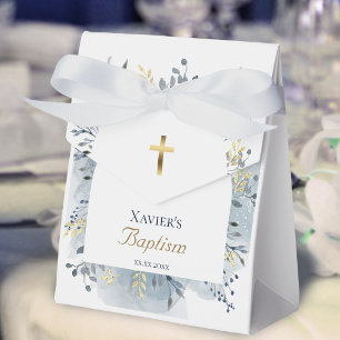 watercolor foliage Baptism Favor Box