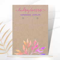 Watercolor Foliage Earrings Jewelry Display Card