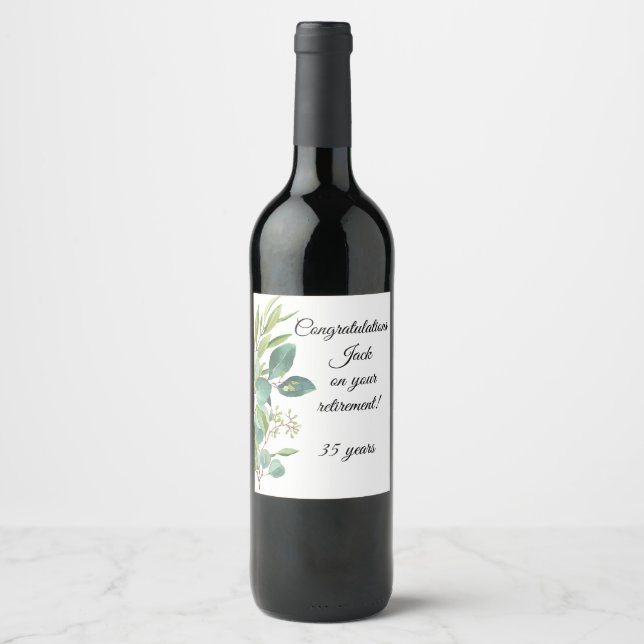 Watercolor Foliage Food and Beverage Label Set (Front)