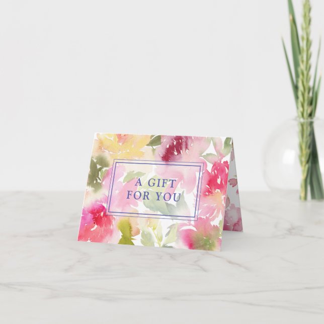 Watercolor foliage Gift Card Holder (Front)