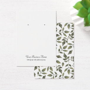 Watercolor Foliage Leaves Custom Earring Card